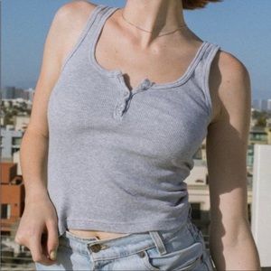 Brandy Melville Grey Henley Top/tank